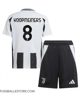 Günstige Juventus Teun Koopmeiners #8 Heimtrikotsatz Kinder 2024-25 Kurzarm (+ Kurze Hosen)